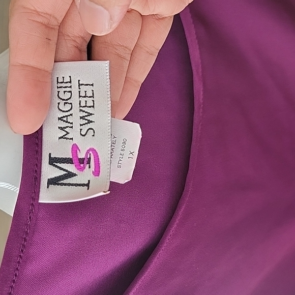 Maggie Sweet Purple Sleeveless Blouse 1X - Picture 2 of 5